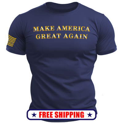 GOLD Metallic Make America Great Again T-Shirt - maga patriot usa 250 S-2X