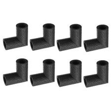 8pcs Elbow Insulation Foam Tube 1 1/16" ID x 1 5/8" OD 3"  - 27mmx42mm Black