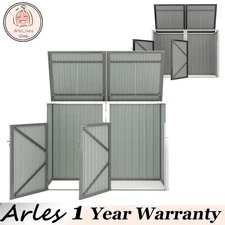 Garbage Bin Shed Stores 2 Trash Cans Outdoor Yard Bin Shed for Storage Bin Shed