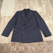 Yves Saint Laurent Blazer Mens 42R Pinstripe Wool Double Breasted Made In France