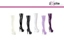 Pleaser Stiletto High Heel Platform 7" Thigh Boots Dancer Adore 3000
