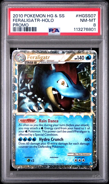 2010 POKEMON HEARTGOLD SOULSILVER FERALIGATR PRIME #HGSS07 PSA 8 NM #113276801