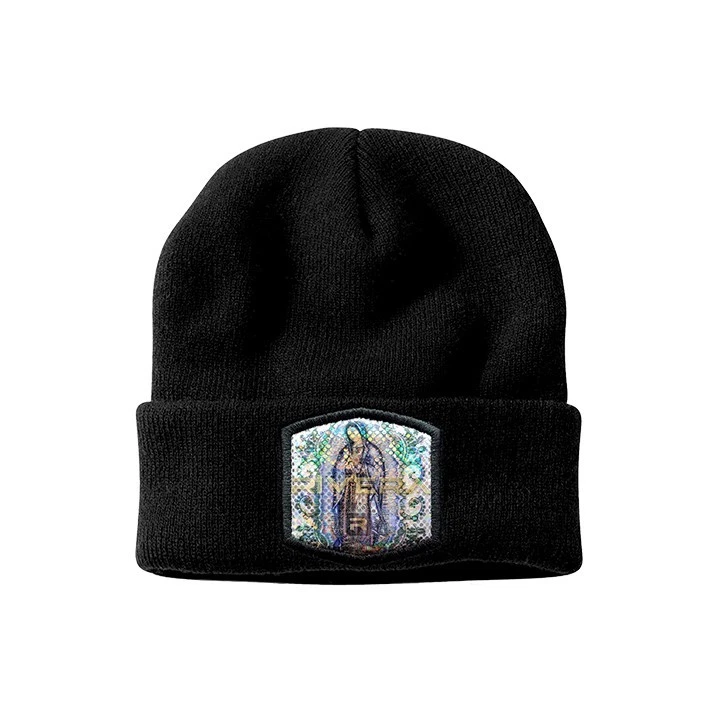 GT Virgen de Guadalupe Beanie Knit Cap Hat Warm Solid Color Winter Blank Shiny