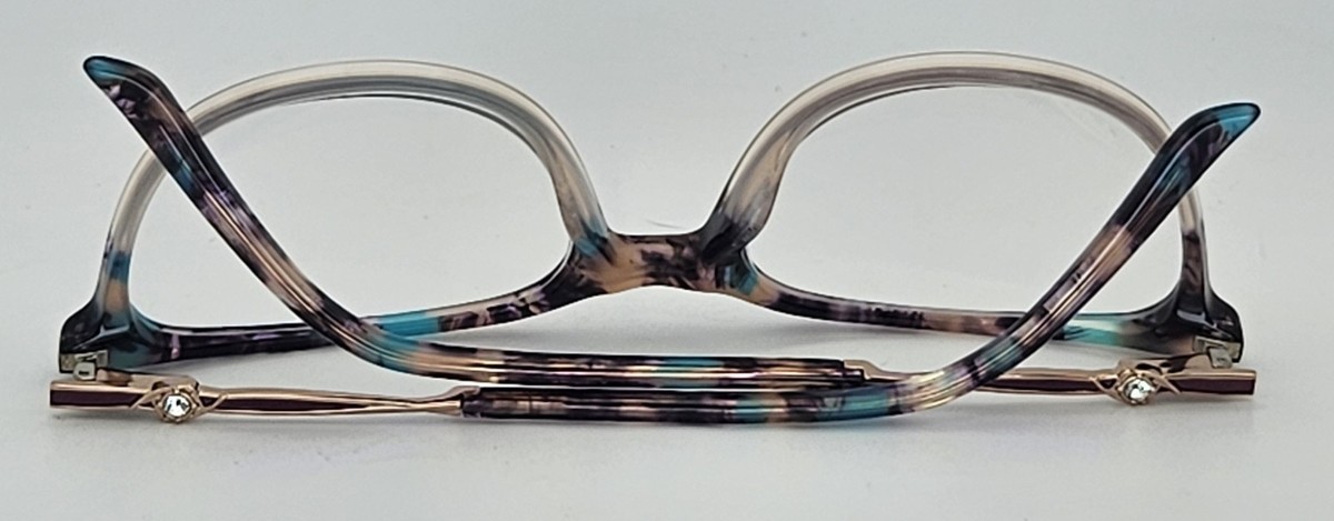 Bulova Bremerton Eyeglasses Blue Multi Tortoise Cat Eye Frames 51-18-140 31701 Bulova Bremerton 51-18-140 Pink Multi Eyeglasses Women  main image 4