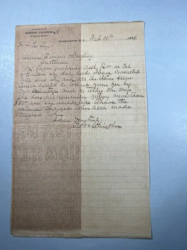 CSA Major Robert Chisholm Hand Signed Letter Post Civil War 1886