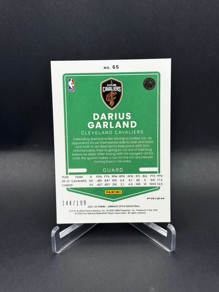 2021-22 Panini Donruss Optic Orange Prizm /199 Darius Garland #65 - Image 2 of 3