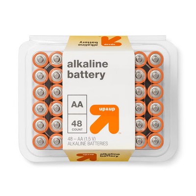 AA Batteries - 48pk Alkaline Battery - up&up: Household Batteries