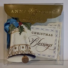 Anna Griffin Gift Tags, 10 Large With Gold Foil Writing and attached Blue Ribbon