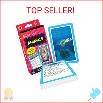 Carson Dellosa 54 Animal Flash Cards, Zoo, Reptiles, Bugs, Sea Creatures, & More