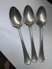 Lot of 3 Art Deco Sterling Silver Serving Spoons, 8.25", 6.3 total oz, free ship