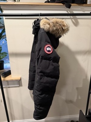 Canada Goose Men's Black Down Parka Jacket Fur Trim Removable Hood Size S