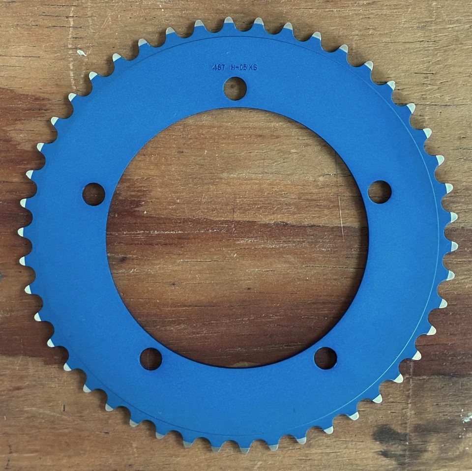 Plato Mensajero Sugino Zen 46t 130bcd 1/8" Azul Pista Pista Track Japón Limite Nuevo de Lote Antiguo Foto 4 de 4