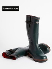 Aigle Parcours 2 Iso Bronze Neoprene Lined Natural Rubber Adjustable Wellingtons