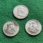 Franklin Half Dollar Lot of 3 - 90% Silver - Wise Intrinsic Silver! 👀!!