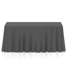 10 Pack 90" x 156" Rectangular Polyester Fabric Tablecloths - Dark Gray