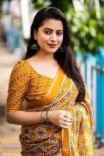 Wedding Party Fest Wear Ethnic Ajrakh Print Bollywood Designer Pure Cotton Saree