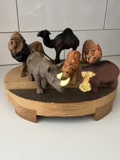 Vintage Plastic Zoo Safari Animals Toy Figures Bundle Lot Of 6