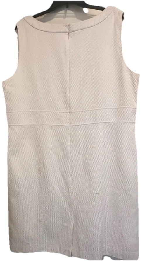 Tahari Arthur S Levine Womans Clarissa White Sheath Dress Size 16w, Gold Accents - Image 2 of 4