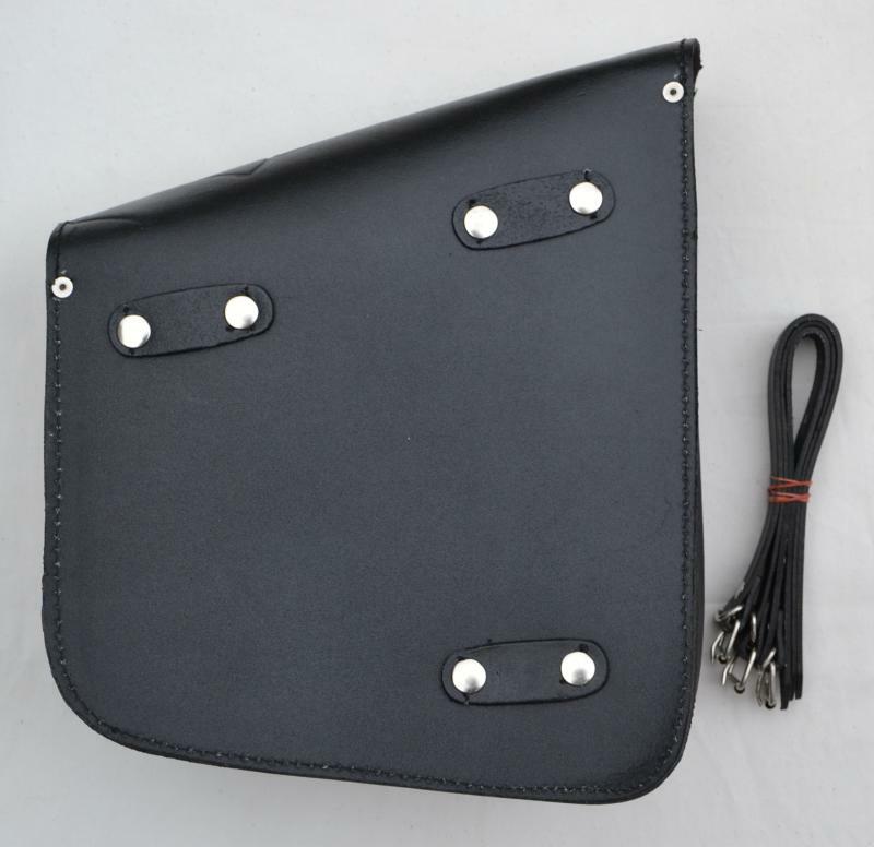 Sacoche latérale moto en cuir noir motif toile d'araignée pour Softail VN - 2
