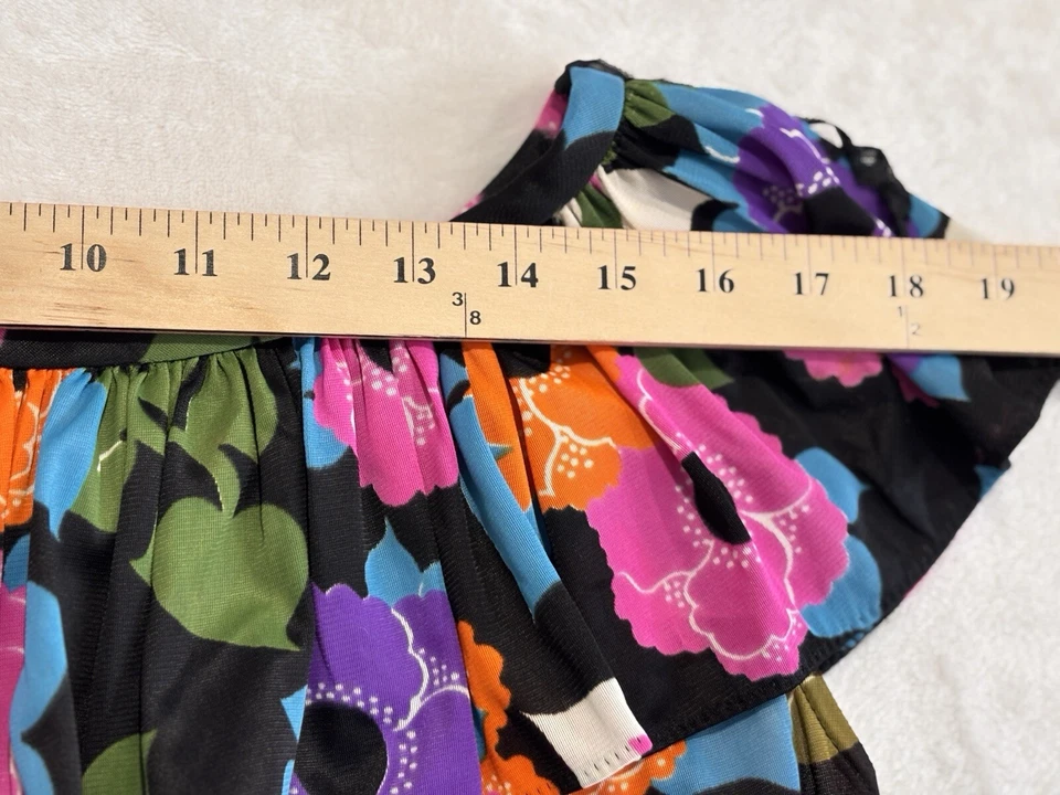 Vestido floral colorido vintage RUTH WALTER ANOS 70, 12UDE3Q1333 - Imagem 3 de 4