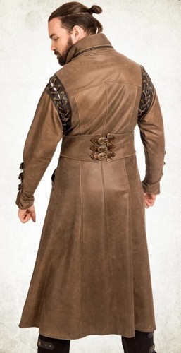 New Leather Sir Jones Frock Coat medieval jacket - Leather coat for men, pirat - Picture 2 of 5