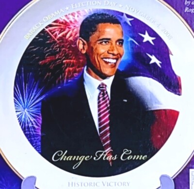 記念グッズ Historic Victory Collectable Plate obama American Historic Society Barack Obama 