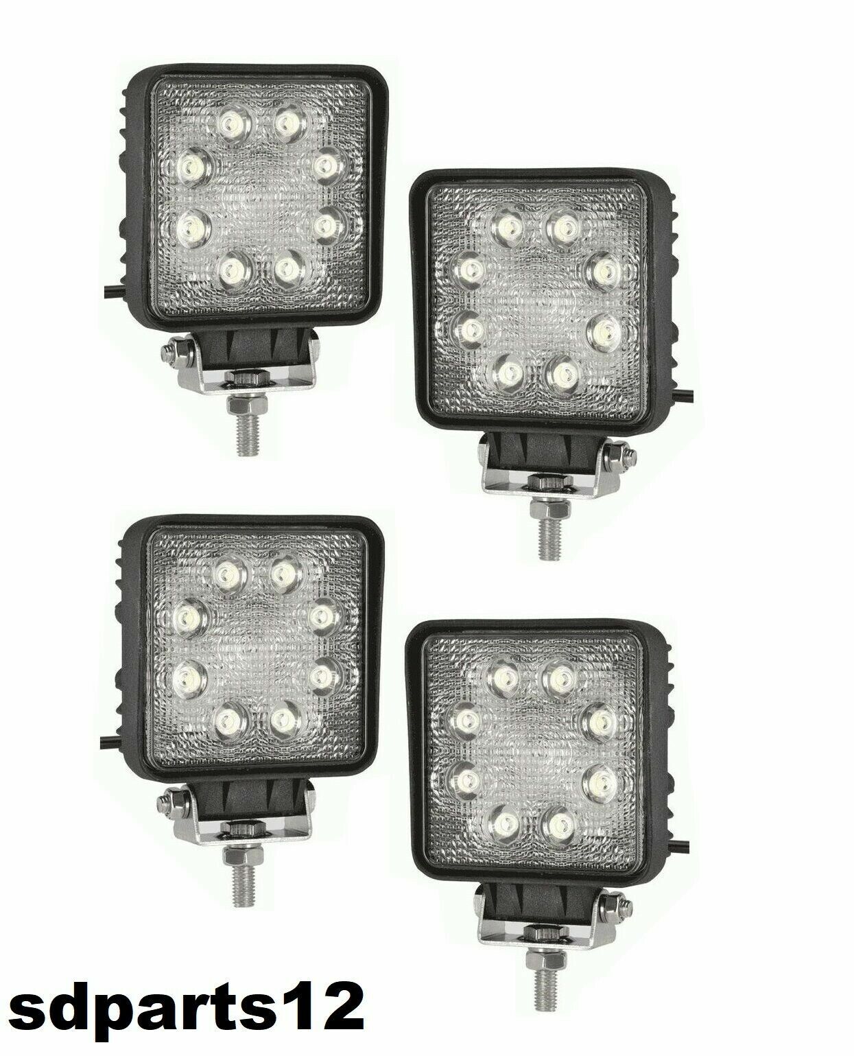 Phares de travail 8 LED étanches IP67 éclairage large inondation 24W pour bateau