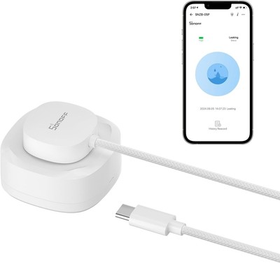 SONOFF SNZB-05P Zigbee Wassermelder + WLDC200 Wassersensor Kabel,Smart Home