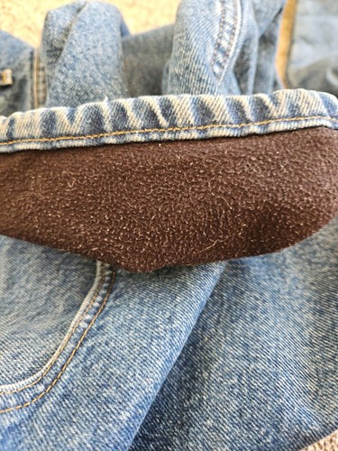 Carhartt Denim Jeans Flannel Lined Men's Size 36 x 29 Blue Faded Work Wear - Picture 8 of 12