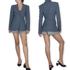 NWOT  Other Stories Cinch Waist Microplaid Blazer Size US 2