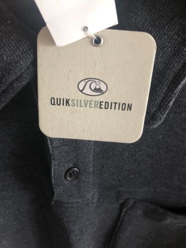 Quicksilver Edition Pullover Collar Sweatshirt Mens Large L Charcoal Gray NWT - Picture 8 of 12