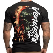 Vendetta Inc. Men's round neck short sleeve shirt skull Mary black VD-1412 print