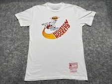 HOUSTON Texas Rockets team SMALL White NBA Mitchell & Ness basketball Shirt