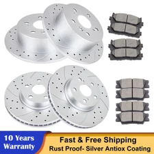 Fit 2012-2017 Toyota Camry Front Rear Brake Rotors Disc Ceramic Pads Brakes Kit