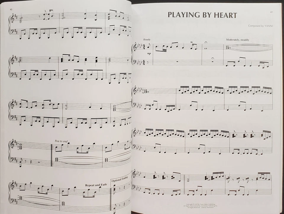 Yanni Ethnicity Piano Solo Sheet Music Song Book - Image 4 of 4