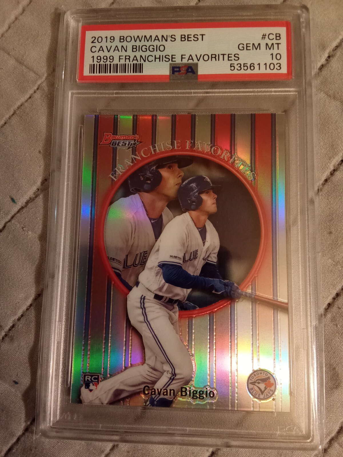 2019 Bowman's Best Cavan Biggio FAVORITES #99FF-CB Graded PSA 10 Rookie Baseball
