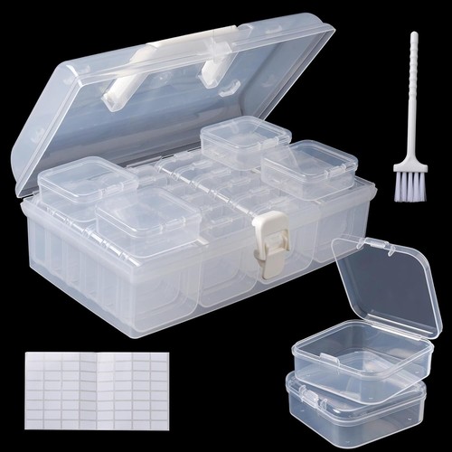 Douorgan Small Bead Storage Containers 24 Pieces Plastic 9.05"L x 5.31"W x 3.26" - Picture 2 of 8