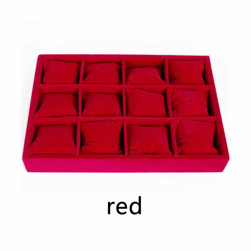 12 Grid Watch Box Jewelry Case Bracelet Display Organizer Storage Velvet