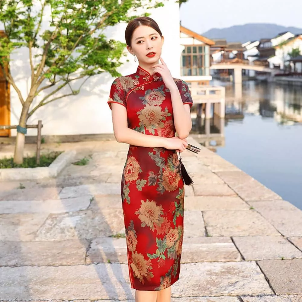 Cheongsam dress with slits sale