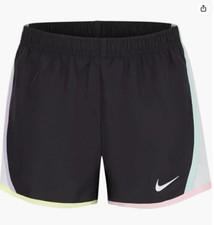 NWT Nike Little Girls' Tempo 3  Shorts in Black/Citron Tint Sz 6X