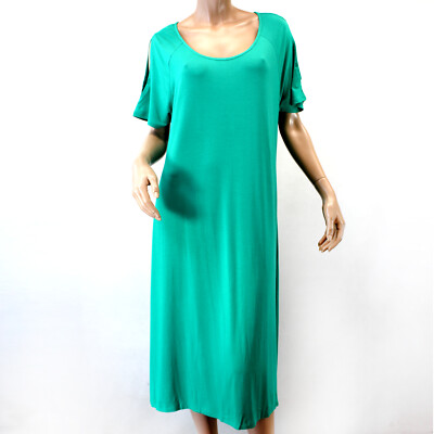 Catherines Plus Green Crew Neck Open Shoulder A-line Dress 2X 22/24 | eBay