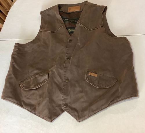 Men's Outback Trading Co Western Vest Fleece Lined Size 3XL Brown #2575 Montana - Picture 3 of 12