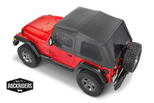 1997-2006 Wrangler Frameless Bowless Soft Top W Mounting Hardware Upper Doors