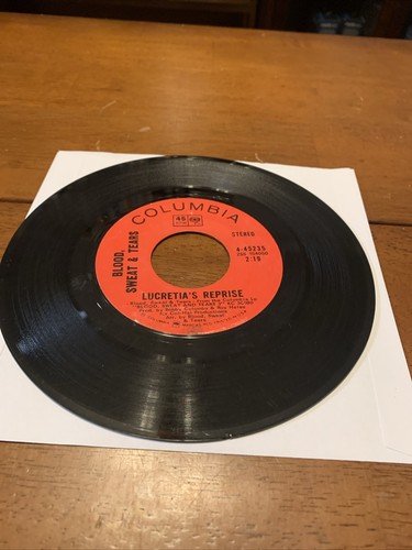 BLOOD SWEAT & TEARS LUCRETIA MAC EVIL/LUCRETIA'S REPRISE,45 Cleaned And Tested - Picture 7 of 13
