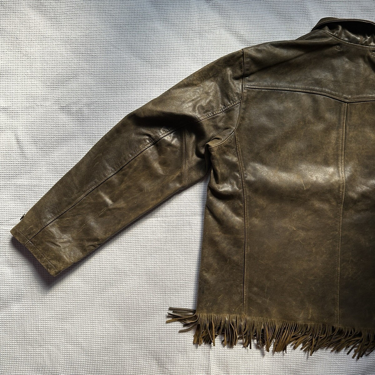 RRL Double RL Ralph Lauren Fringe Leather Jacket Men's Extra