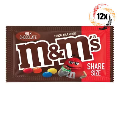 12x Packs M&M's Plain King Size Milk Chocolate Flavored Candy | 3.14oz
