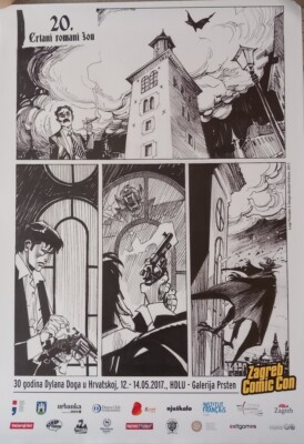 DYLAN DOG LUIGI PICCATTO POSTER FESTIVAL CRS ZAGREB 2017 50X70 CM.,