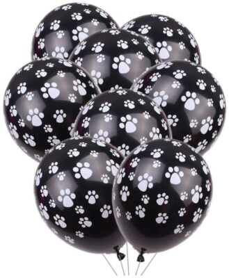 10 Stück Schwarz Pfotenabdruck Luftballons Hund Katze Haustier Geburtstag Ballon Deko Party UK