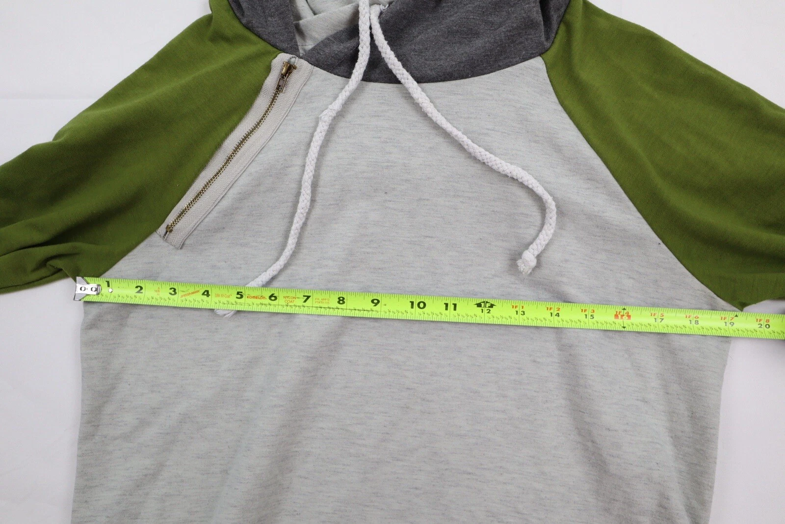 VETEMENTS Felpa con cappuccio donna Regenbogen piccola (S) verde e grigio manica lunga