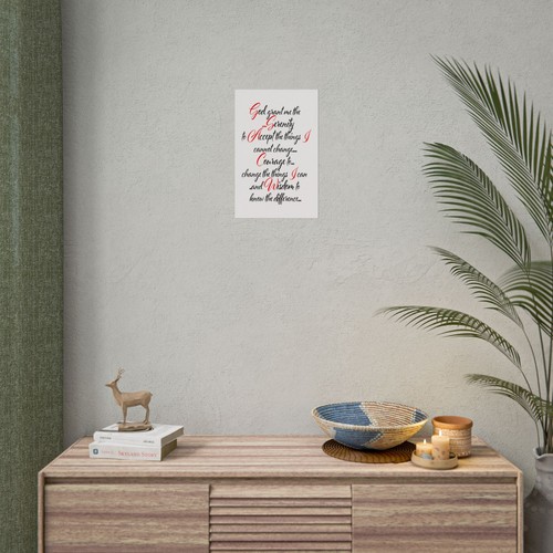 Serenity Prayer AA NA 12-Step Meeting Wall Art Posters Inspiring Sayings Slogans - Picture 5 of 33